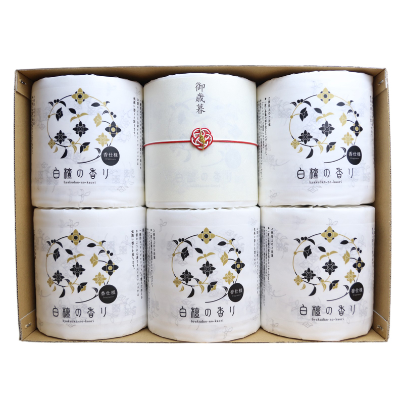 白檀の香り１ロール６個入/箱 水引掛け１ロールを含む