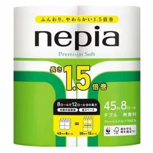 ネピア プレミアムソフト トイレットロール 1.5倍巻 ダブル 無香料 45m×8ロール