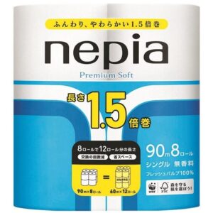 ネピア プレミアムソフト トイレットロール 1.5倍巻 シングル 無香料 90m×8ロール