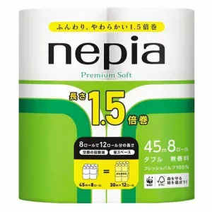 ネピア プレミアムソフト トイレットロール 1.5倍巻 ダブル 無香料 45m×8ロール