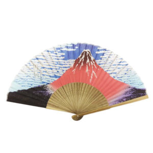シルク扇子 赤富士