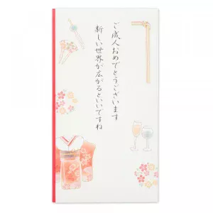 御祝儀袋　成人　文章入振袖